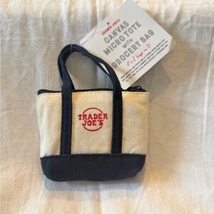 Trader Joe's Navy Micro Canvas Tote and grocery bag